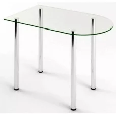 Glass dining table D-10-0 with tempered glass and chrome legs